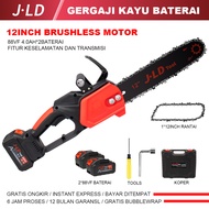 JLD 88VF Gergaji Rantai baterai brushless 12inch Portable Genggam Chainsaw Mesin Potong Kayu gergaji mesin alat potong kayu