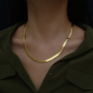 4mm Blade Necklace Men Women Couple Necklace 24K Gold Vacuum Plating Color Retention Long-Lasting Ne