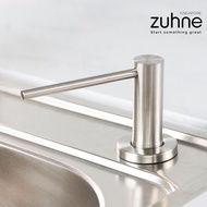 ZUHNE Tia Built In Soap Dispenser Pump for Kitchen Sink Top Refill Matte Stainless Steel and Black