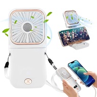 【SG】Mini Handheld Usb Small Foldable Fan USB Rechargeable Necklace Fan Mobile Power Supply Fan