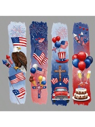 1pc/2pcs/3pcs America Coastal 4th Of July Patches Pattern Iron On Transfer Stickers For T-Shirts Swe