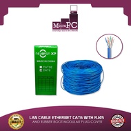 LAN CABLE ETHERNET CAT6 WITH RJ45 AND RUBBER BOOT MODULAR PLUG COVER (20, 25, 30, 50 meters)