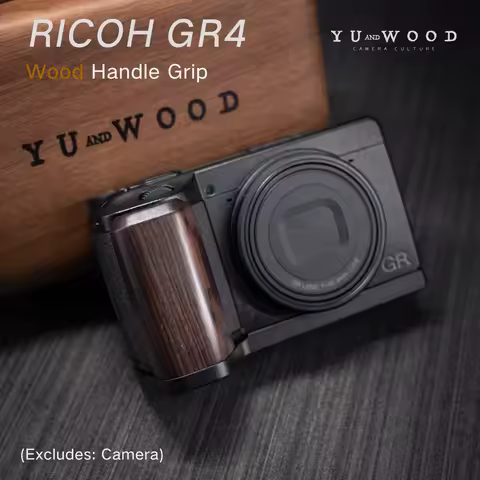 Handmade Wooden Camera Hand Grip L Plate Quick Release Holder For Ricoh GR4