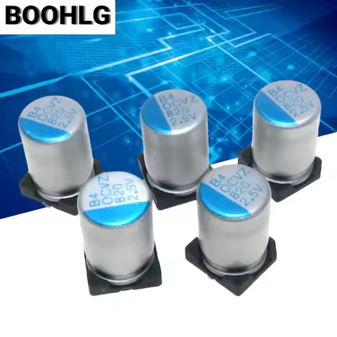 10PCS 2.5V820UF 8X10 Solid Polymer Chip Capacitor 820UF 2.5v