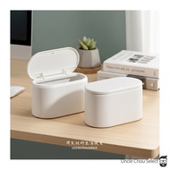 Table Trash Can (Double-Layer Push Type) Desktop Mini Tong Sampah Bertutup Tong Sampah Meja Tong Sam