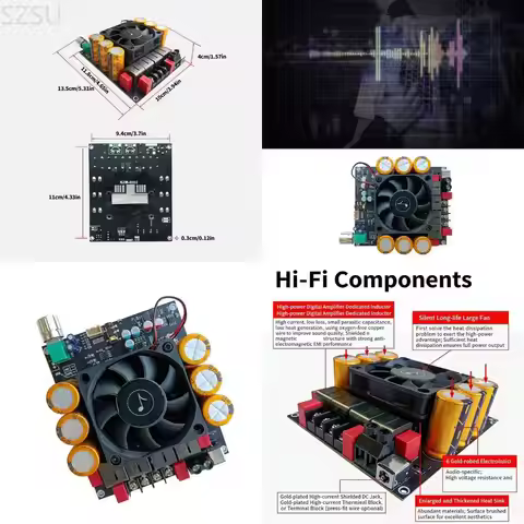 SZSU TPA3255 2 Channel 18-50V 600W+600W Sound Amplifier Module Double Channel Power Amplifier Module