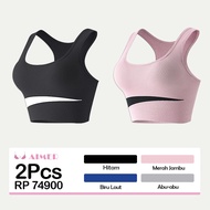 AIMER [2PCS] Women's Seamless Sports Bra Gym Anti GUNCANG Yoga Braa Wireless Sports Bra 888