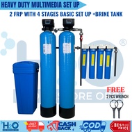 Water Filtration System 10 x 54 2 FRP Digital Head with 4 Stages Basic + Brine Tank