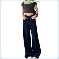 [Tenice AA292] Korean Style Original Color Denim Trousers Versatile Slimmer Look Wide Pants High Wai