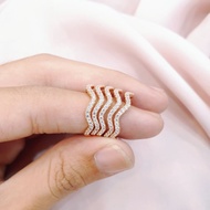 [NEW] Genuine 375 8K gold wave listring ring