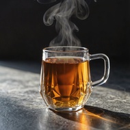 Set of 6 high-quality transparent glass cups with thick handles, 280ml capacity, simple design, easy