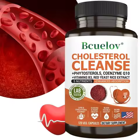 Cholesterol Cleanse Capsules, with Coenzyme Q10, Red Yeast Rice Extract, Antioxidants, Maintain Card