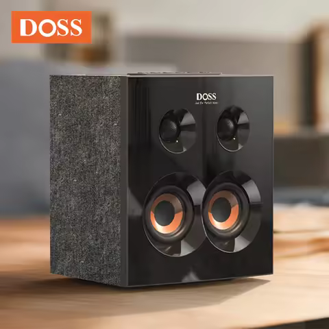 DOSS Home Bookshelf Bluetooth Speaker Powerful 90W Stereo Sound Extra Bass Subwoofer Sound Box 20H P