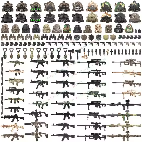 MOC Military Building Blocks Bricks Anime Mini Action Soldier Accessories Figures Diy Assembly Toys 
