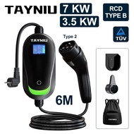 TAYNIU Electric Car Charger Portable 7KW 3.5KW 6M Cable TYPE 2 EV Charger with TUV Certified for all