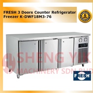 Shengyik FRESH 3 Doors Counter Refrigerator Freezer (6FT) K-DWF18M3-76