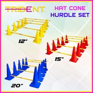 Trident Hat Cone Hurdle Set for Coaching 12" 15" 20" Cone Crossbar Bag