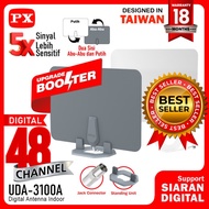 Antena TV Digital Analog Indoor Dinding DVBT2+Booster PX UDA-3100A