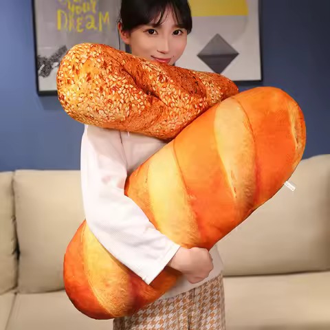 20~90cm Simulation Bread Plush Pillow Stuffed Lifelike Food Plushie Peluche Party Prop Decor Sleepin