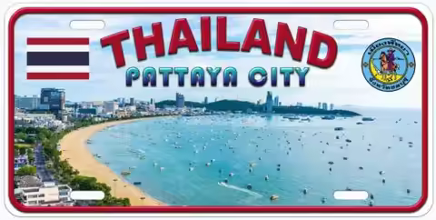 Pattaya City Thailand TP06 Novelty Car License Plate Aluminum