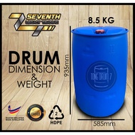 220 Liter Tight Head Blue HDPE Plastic Drum Tong Biru Plastik [Seventh Shop]