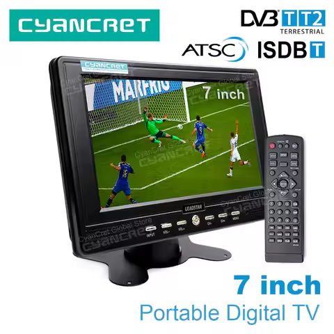 LEADSTAR D768 7 inch Portable TV DVB-T2 ATSC ISDB-T tdt DTT Digital and Analog mini small Car TV Tel