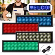 Portable Mini Programmable Digital LED Name Tag Rechargeable Rolling Name Information Label Logo Sig