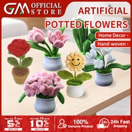【Next-day delivery】Handmade Knitted Potted Plant Simulation Flower Home Decor Valentine's Day Gift