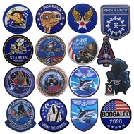 Military Tactical Hook Loop Patch Set F16 Fighting Falcon Seabees Endurance Space Exploration Embroi
