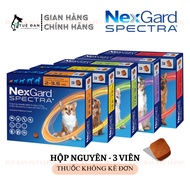 Nexgard SPECTRA - Box of 3 tablets - Chewable tablets to prevent and treat internal and external par