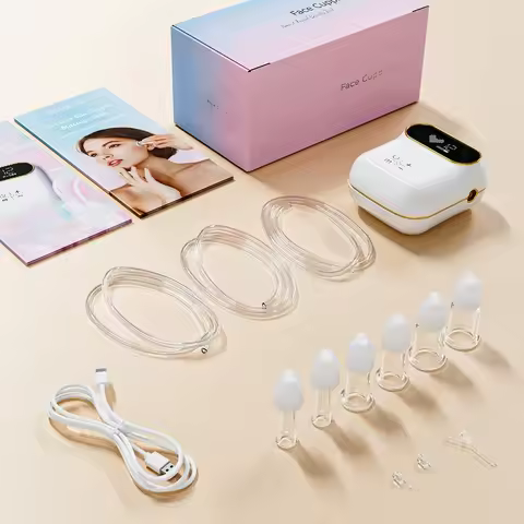 6Pcs Electric Facial Cupping Therapy Set Glass, 3 in 1 Gua Sha Facial Tools Face Cupping Massage for