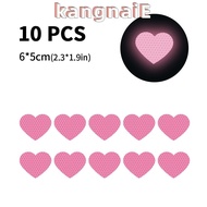 KANGNAI 10Pcs/ Set Pink Heart Reflective Stickers, Pink 6*5cm / 2.3*1.9 Inches Car Heart PVC Decal, Heart Shape PVC Motorcycle Bicycle Bumper Sticker for Car Window Decals