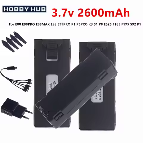Original E88 Drone Battery For LS-S1S RC Quadcopter FPV Spare Parts 3.7v 2600mAH Battery For E88 EVO