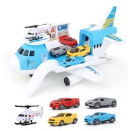 [Ready Stock Hot Sale] Children Storage Transport Airplane with 4 Cars Helicopter Airplane Model Toy