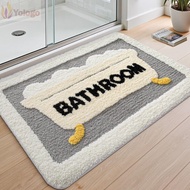 YOLOGO Bathroom Rug, Absorbent Cashmere Bath Mat, Cute Rubber Backing Quick Dry Soft Plush Shower Ru