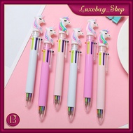 LB - Multicolor Unicorn Pen 6 Colors Unicorn Moon Character 6 Color Mechanical Pen/ Cute Unicorn Pen