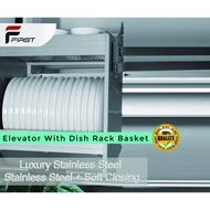 "Luxury Stainless Steel" Elevator With Dish Rack Basket POB QD60SS/POB QD80SS
