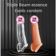 [local stock] comdom tahan lama kondom lelak Reusable Extension Condom Sleeve Men Time Delay Ejacula
