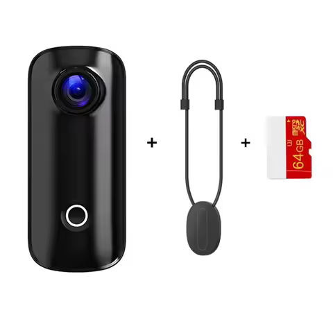 4K Mini Camera Vlogging Set-SJCAM C100Plus Action Cam with Audio& Video-Hands Free Waterproof Record