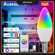 Tuya Zigbee Smart Light Bulb Candle Lamp E14 Rgb+cct 5w Dimmable Led Light Bulb App Remote Controlle