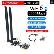 INTEL AX 200 Wifi 6 Card Set with 2.4+5GHz integrated Bluetooth 5.2 for Laptop/PC/TinyPC/MiniPC/SFF 