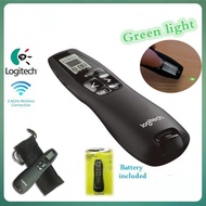 Logitech R800 Wireless Presenter Green Light Laser Pointer 2.4GHz Remote Control PPT USB Presentatio