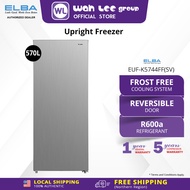 ELBA 570L Upright Freezer EUF-K5744FF(SV) - No Frost - Metallic Grey WAH LEE STORE