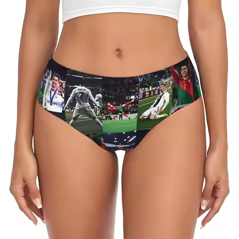 Women Football C-CR7 C-Cristiano R-Ronaldo Soccer Panties Underwear Female Stretch Briefs Underpants
