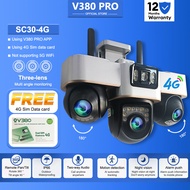 V380 Pro CCTV Outdoor SC30 WiFi Three Lens 360° Monitoring Wireless IP66 Waterproof Night Vision Cam