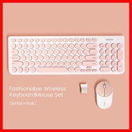 ♞,♘,♙   Miniso Wireless Keyboard Mouse Set Pink and Wireless Mouse Keyboard Set White/Pink
