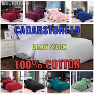 【New stock】✼✎"PROYU" CADAR HOTEL 100% COTTON 7 in 1 High Quality Fitted Bedsheet With Comforter Set (Queen/King)