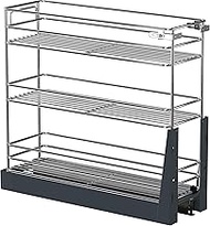 JOWBOOW Pull Out Spice Rack for Narrow Cabinet (9.6" W X 19.7" D), Heavy Duty 3 Tier narrow PullOut 