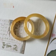 冰種玉鐲 玉石手鐲 黃玉翡翠手鐲 黃翡餘太翠黃龍玉手鐲