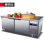 ST/🥦Demashi（DEMASHI） Freezer Freezer Commercial Stainless Steel Cabinet Freezer Console Freezer Fresh WorkbenchTDC-18A【P